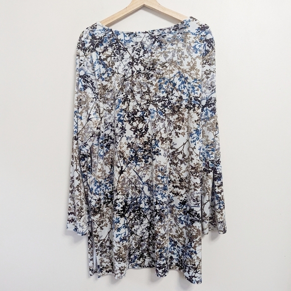 J.Jill Velour Branch Print Tunic Comfort Comfy Multi-color - Picture 6 of 13